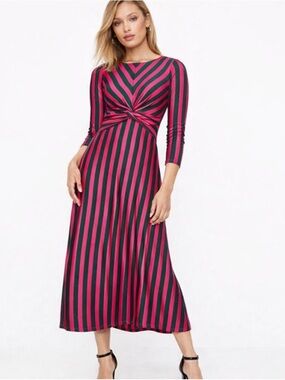 Boden Pink Twisted Waist Jersey Dress size 4R NWT